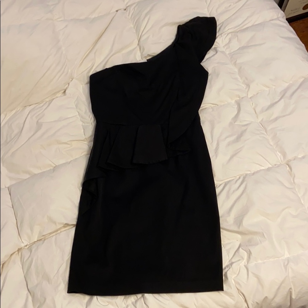 Maggy London One Shoulder Ruffled Dress